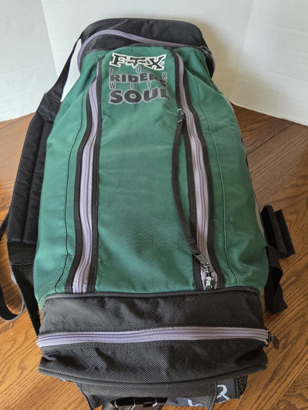 Fox Racing Gear Duffle Bag Lrg Green “Riders with Soul” Dirt Bike Motocross EUC